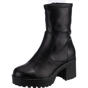 Call It Spring Black Chunky Boots Cute Women’s size 11 Faux Leather Ankle Boots
